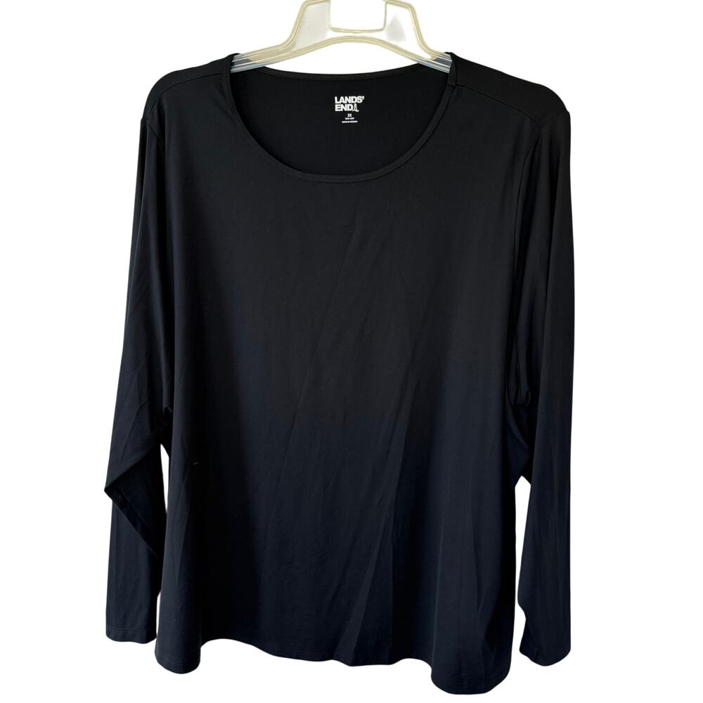 Lands’ End Long Sleeve Size 3X long sleeve stretch knit black top